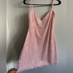 Windsor Pink Sequin Spaghetti Strap Dress